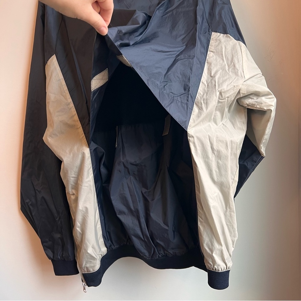 Navy and White Wingate Football Windbreaker Pullover - Picture 9 of 13